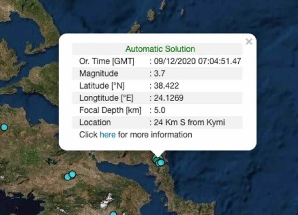 3,7 Ρίχτερ στην Κύμη- Μέτρα προστασίας από τον σεισμό