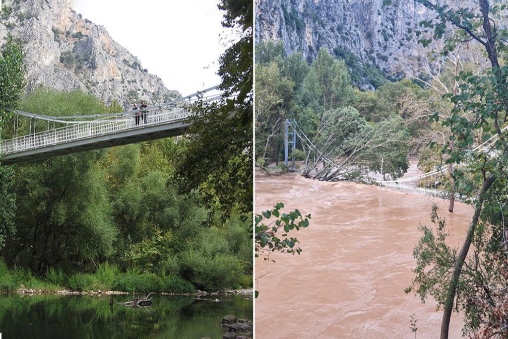 18 μέτρα ύψος το νερό στην Κοιλάδα των Τεμπών 