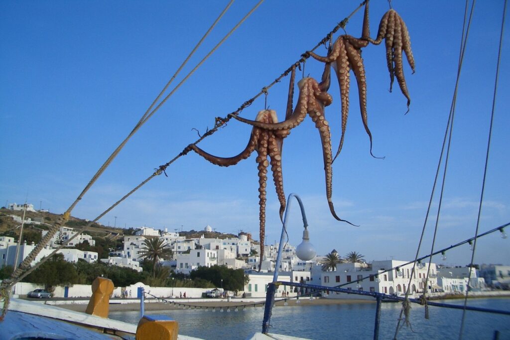 Συνταγή για κριθαράκι με χταπόδι, κρασί και κόκκινο πιπέρι 